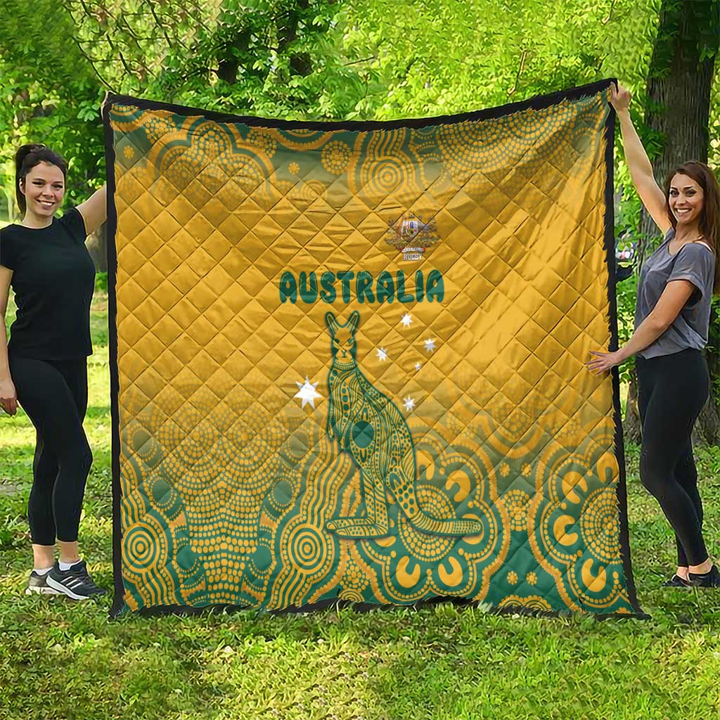 Australia Rugby Quilt Wallabies Aboriginal Pattern