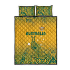 Australia Rugby Quilt Bed Set Wallabies Aboriginal Pattern