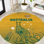Australia Rugby Round Carpet Wallabies Aboriginal Pattern