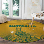 Australia Rugby Round Carpet Wallabies Aboriginal Pattern