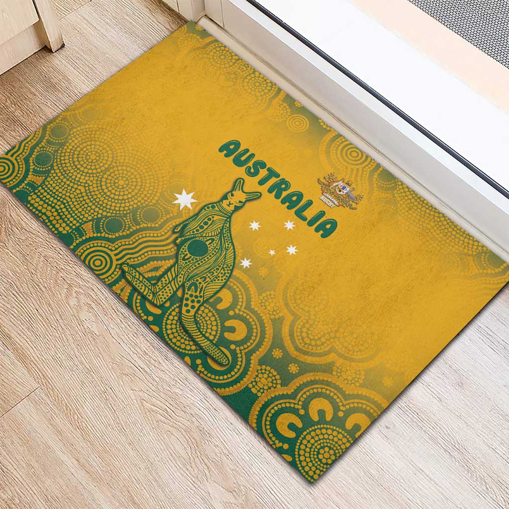 Australia Rugby Rubber Doormat Wallabies Aboriginal Pattern