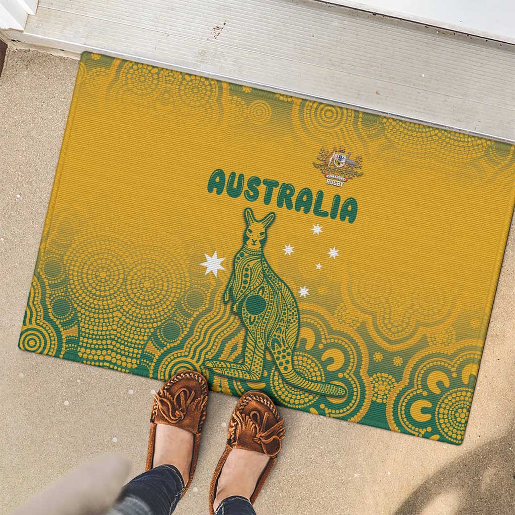 Australia Rugby Rubber Doormat Wallabies Aboriginal Pattern