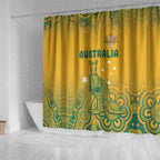 Australia Rugby Shower Curtain Wallabies Aboriginal Pattern