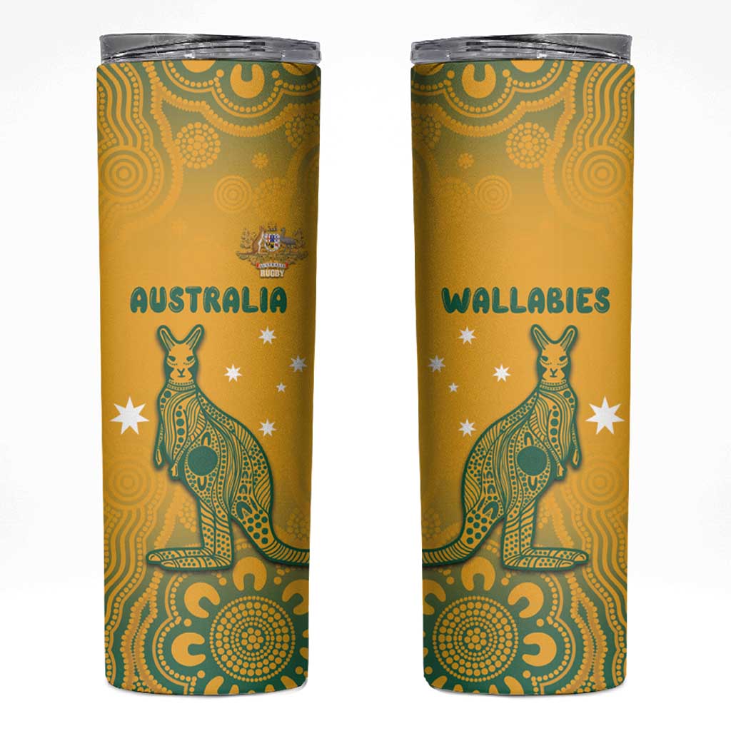 Australia Rugby Skinny Tumbler Wallabies Aboriginal Pattern
