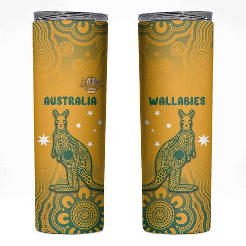 Australia Rugby Skinny Tumbler Wallabies Aboriginal Pattern
