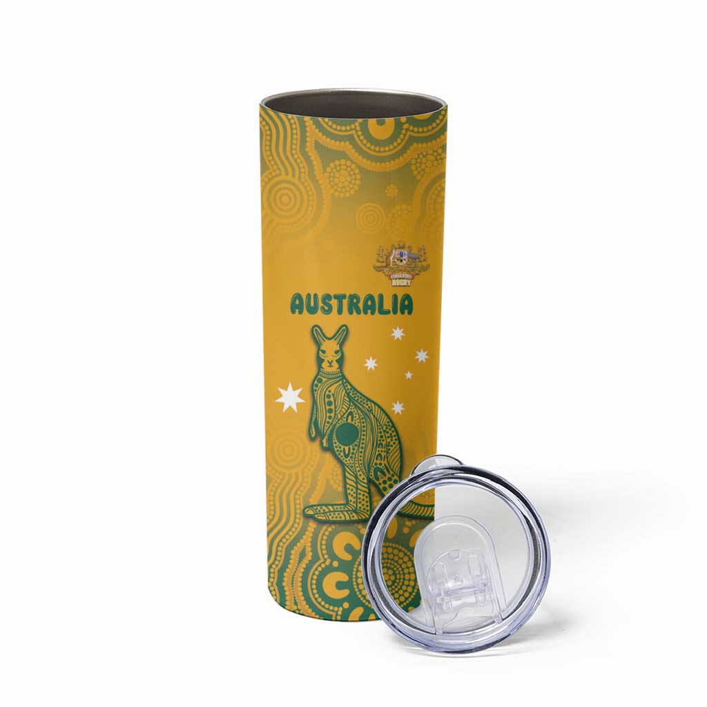 Australia Rugby Skinny Tumbler Wallabies Aboriginal Pattern