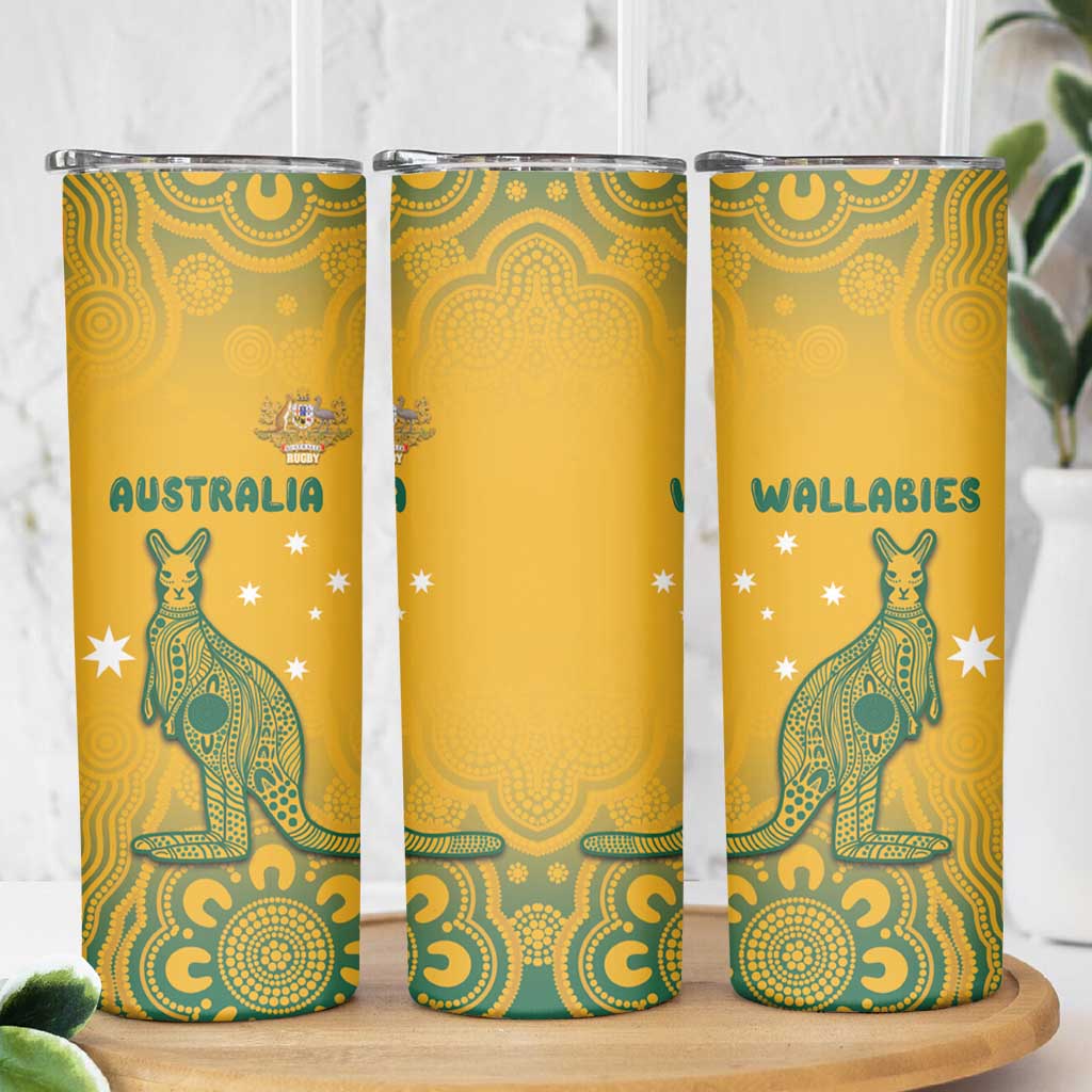 Australia Rugby Skinny Tumbler Wallabies Aboriginal Pattern