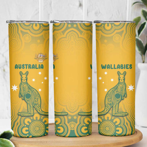 Australia Rugby Skinny Tumbler Wallabies Aboriginal Pattern