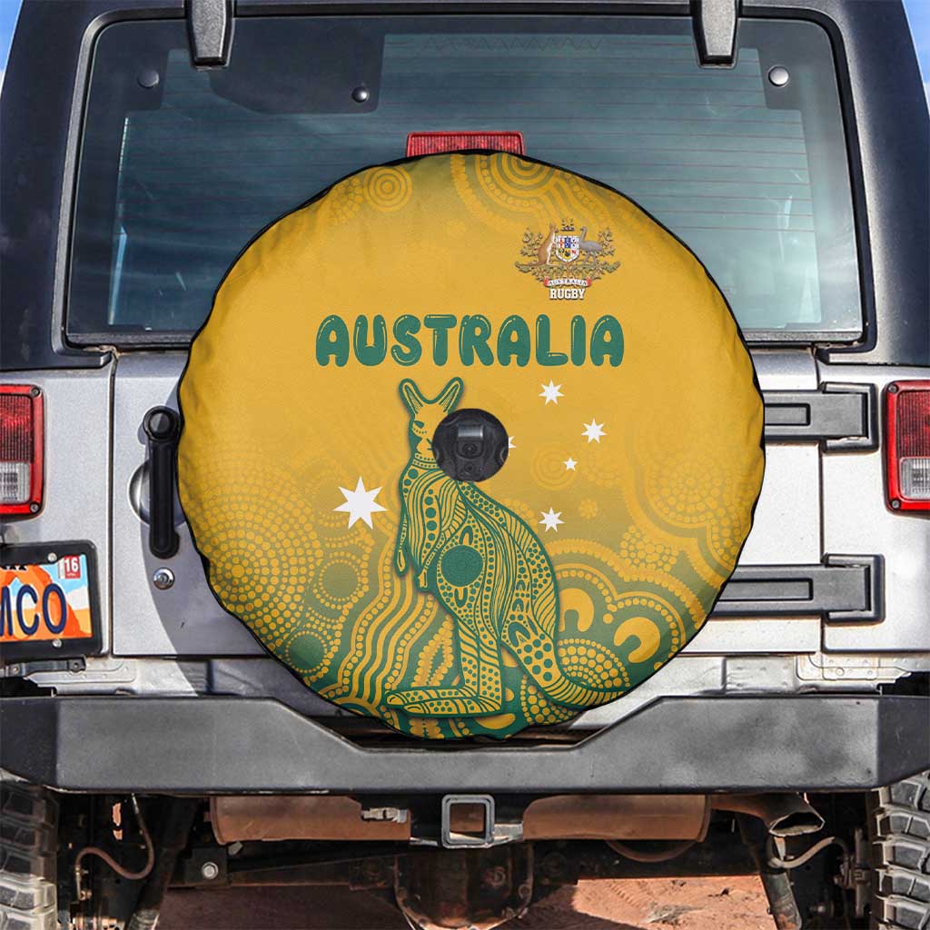 Australia Rugby Spare Tire Cover Wallabies Aboriginal Pattern