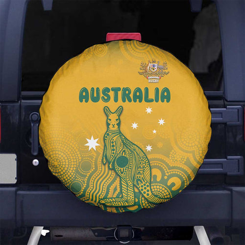 Australia Rugby Spare Tire Cover Wallabies Aboriginal Pattern