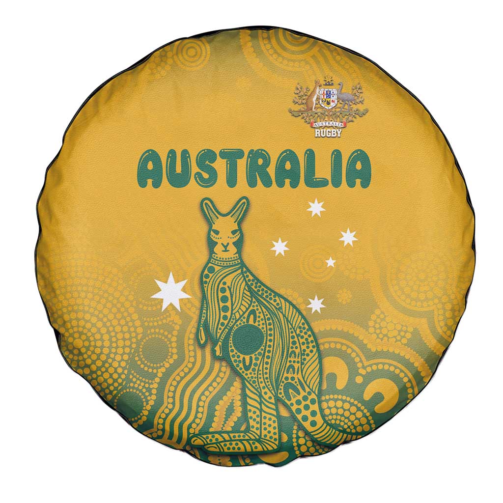 Australia Rugby Spare Tire Cover Wallabies Aboriginal Pattern