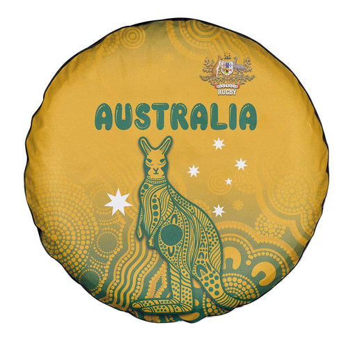 Australia Rugby Spare Tire Cover Wallabies Aboriginal Pattern