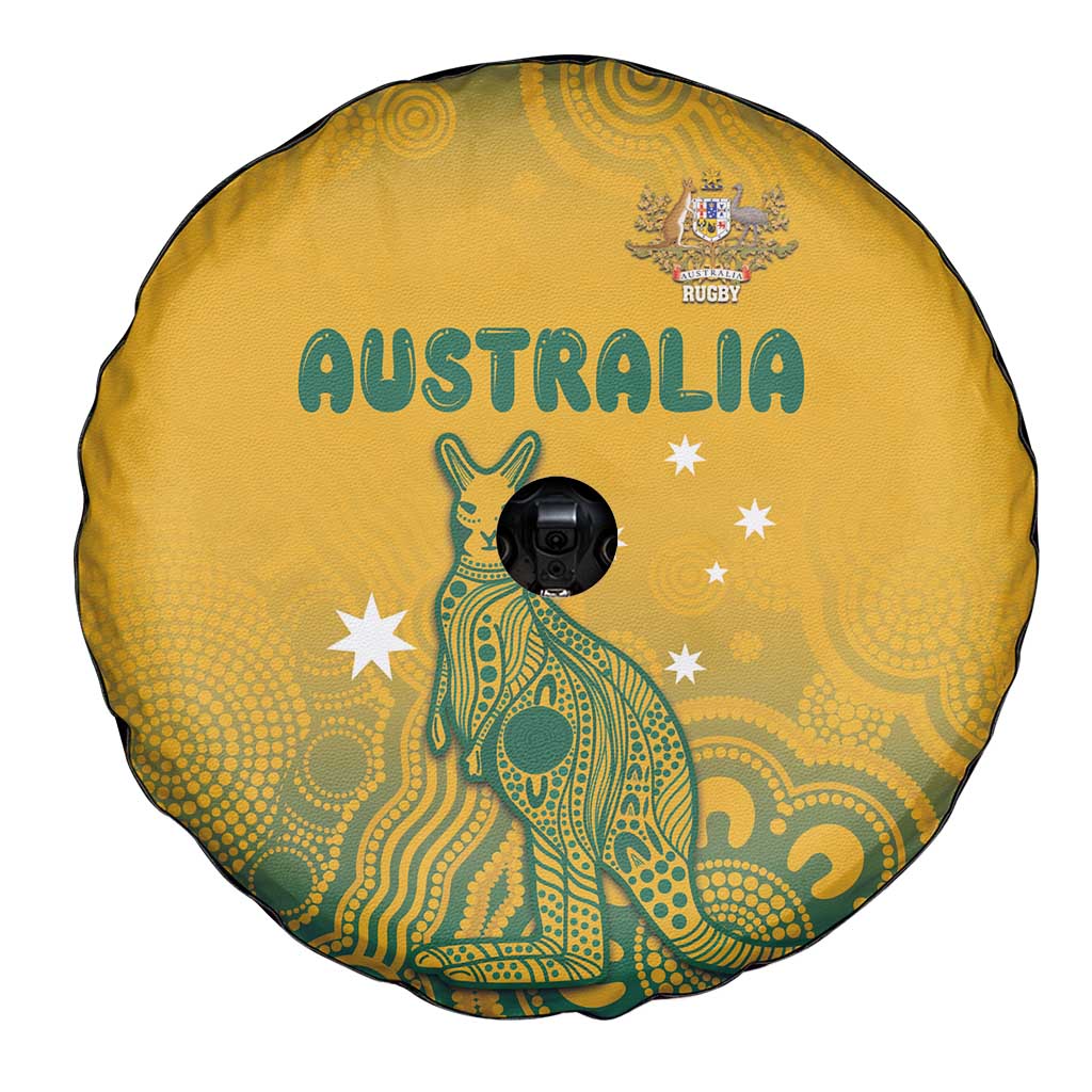 Australia Rugby Spare Tire Cover Wallabies Aboriginal Pattern