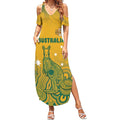 Australia Rugby Summer Maxi Dress Wallabies Aboriginal Pattern