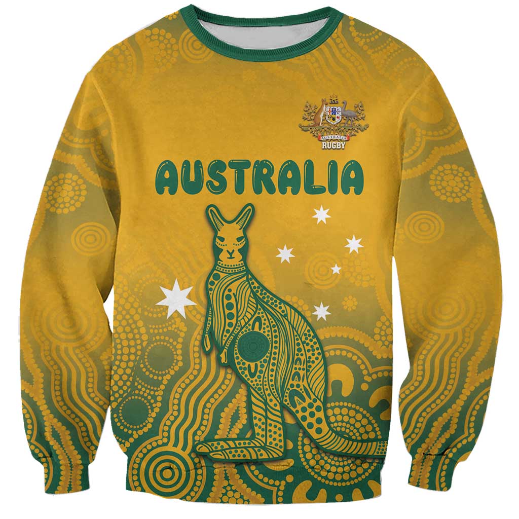 Australia Rugby Sweatshirt Wallabies Aboriginal Pattern