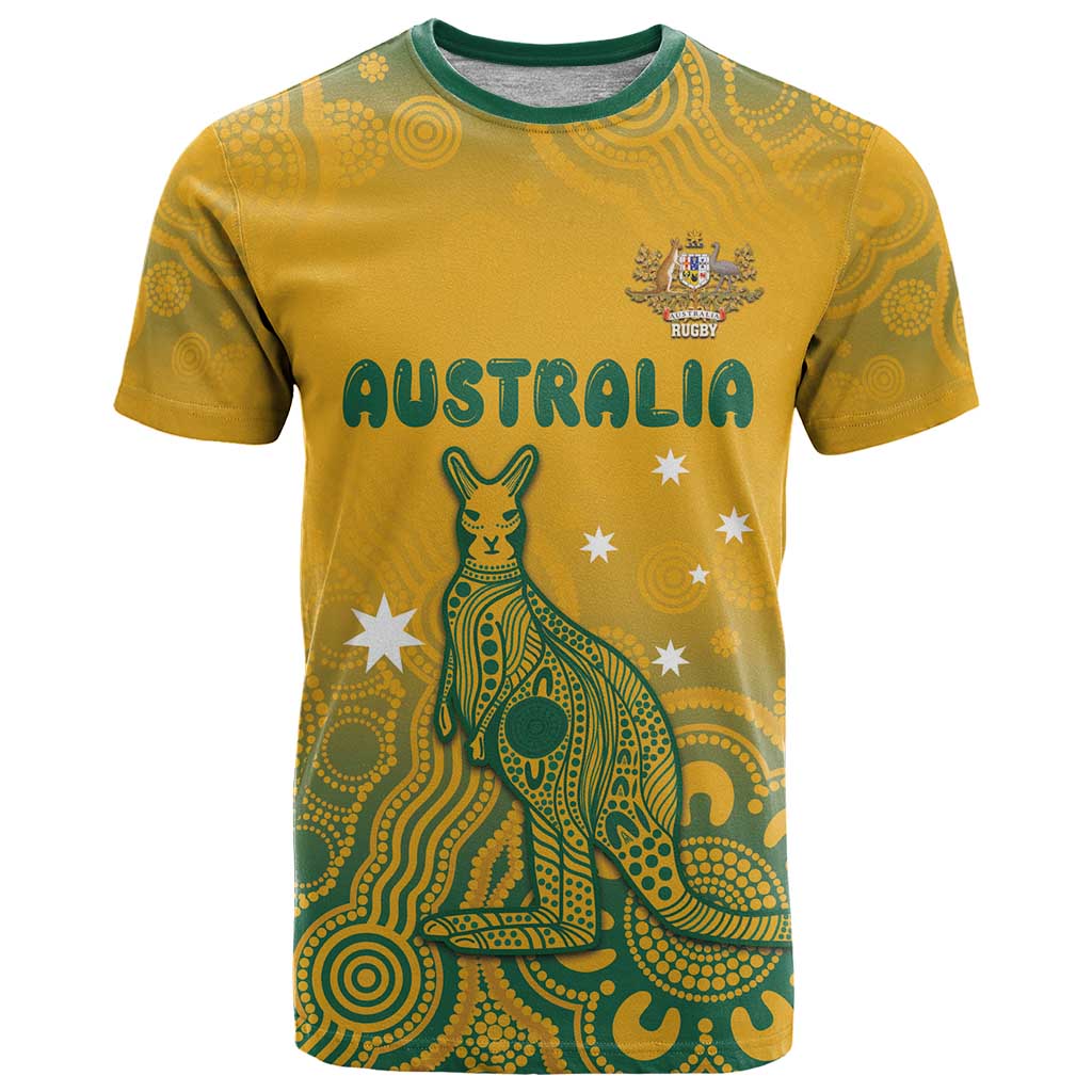Australia Rugby T Shirt Wallabies Aboriginal Pattern