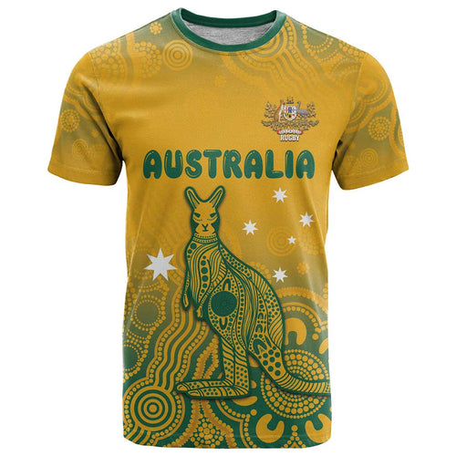 Australia Rugby T Shirt Wallabies Aboriginal Pattern
