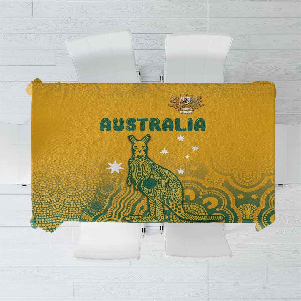 Australia Rugby Tablecloth Wallabies Aboriginal Pattern