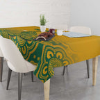 Australia Rugby Tablecloth Wallabies Aboriginal Pattern