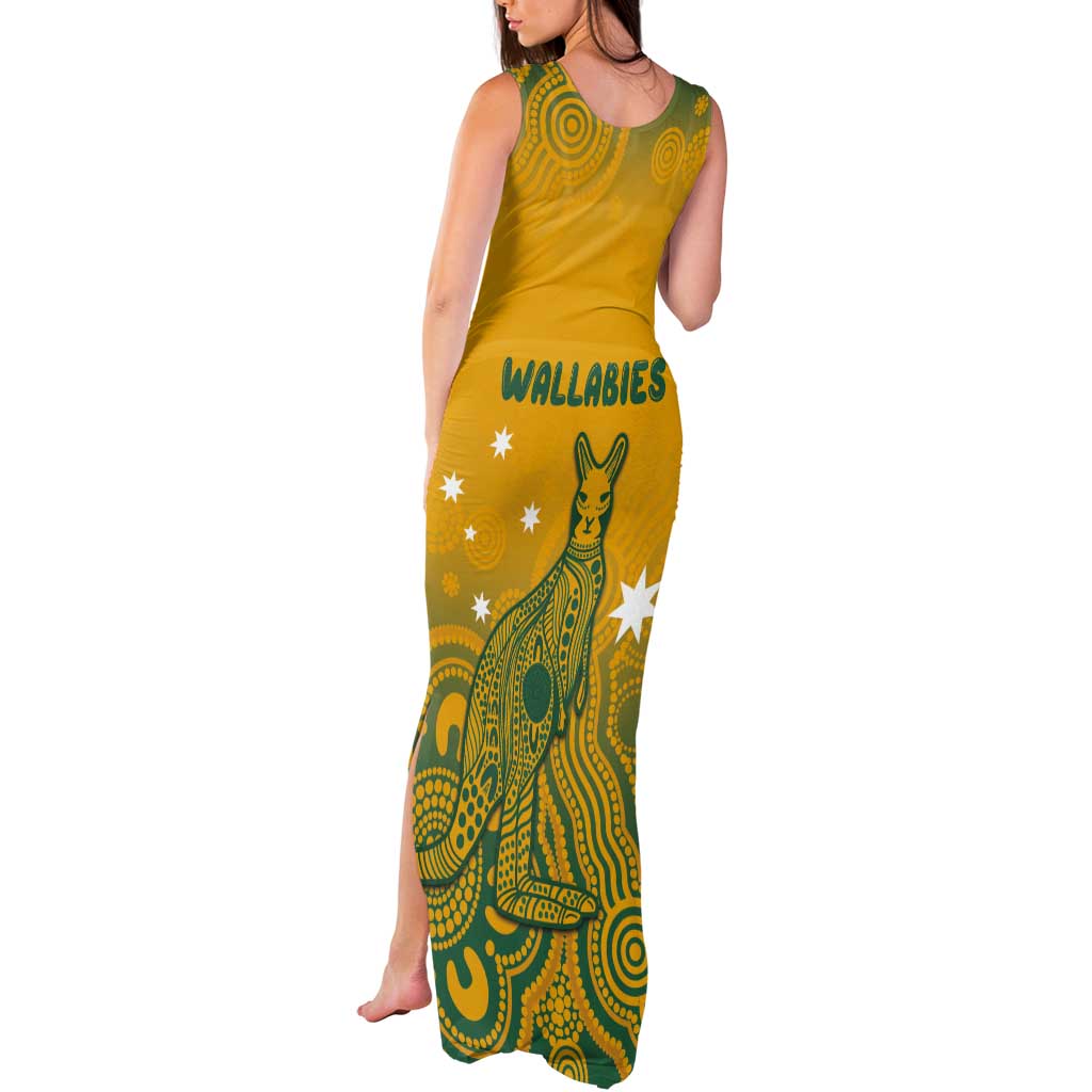 Australia Rugby Tank Maxi Dress Wallabies Aboriginal Pattern