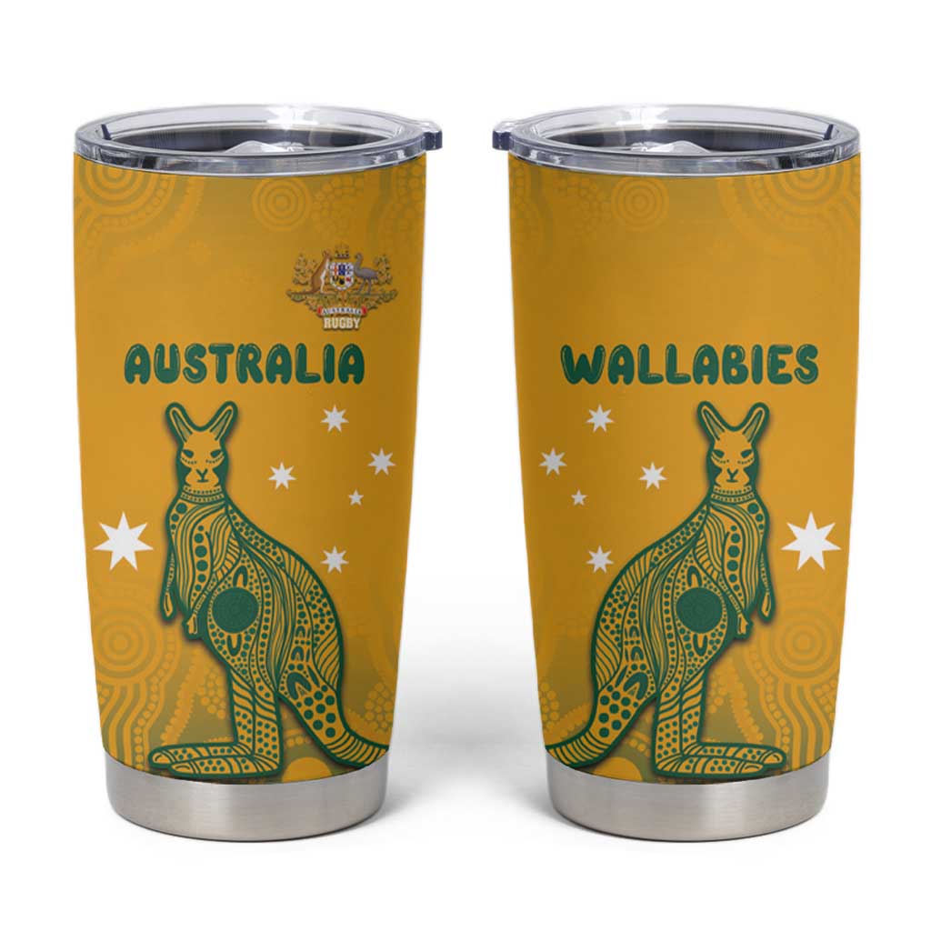 Australia Rugby Tumbler Cup Wallabies Aboriginal Pattern