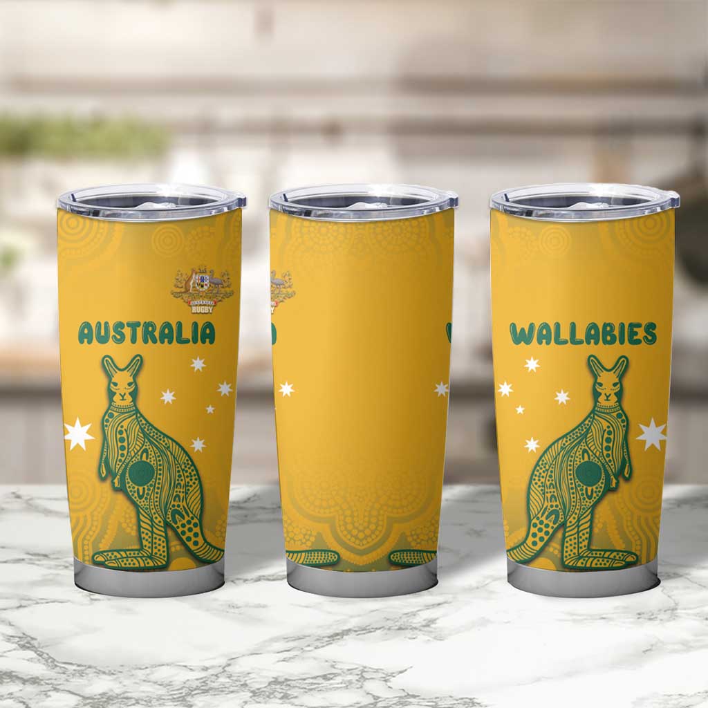 Australia Rugby Tumbler Cup Wallabies Aboriginal Pattern