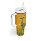 Australia Rugby Tumbler With Handle Wallabies Aboriginal Pattern