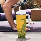 Australia Rugby Tumbler With Handle Wallabies Aboriginal Pattern