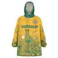 Australia Rugby Wearable Blanket Hoodie Wallabies Aboriginal Pattern