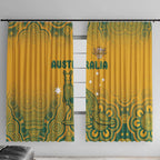 Australia Rugby Window Curtain Wallabies Aboriginal Pattern