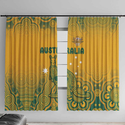 Australia Rugby Window Curtain Wallabies Aboriginal Pattern