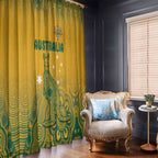 Australia Rugby Window Curtain Wallabies Aboriginal Pattern