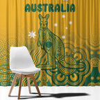 Australia Rugby Window Curtain Wallabies Aboriginal Pattern