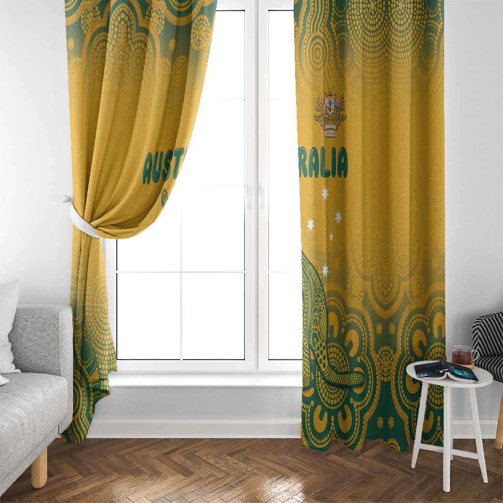 Australia Rugby Window Curtain Wallabies Aboriginal Pattern