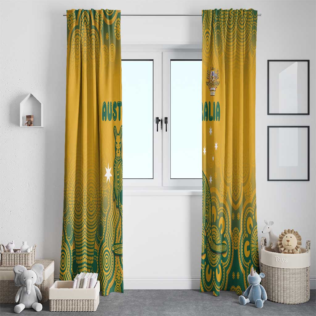 Australia Rugby Window Curtain Wallabies Aboriginal Pattern
