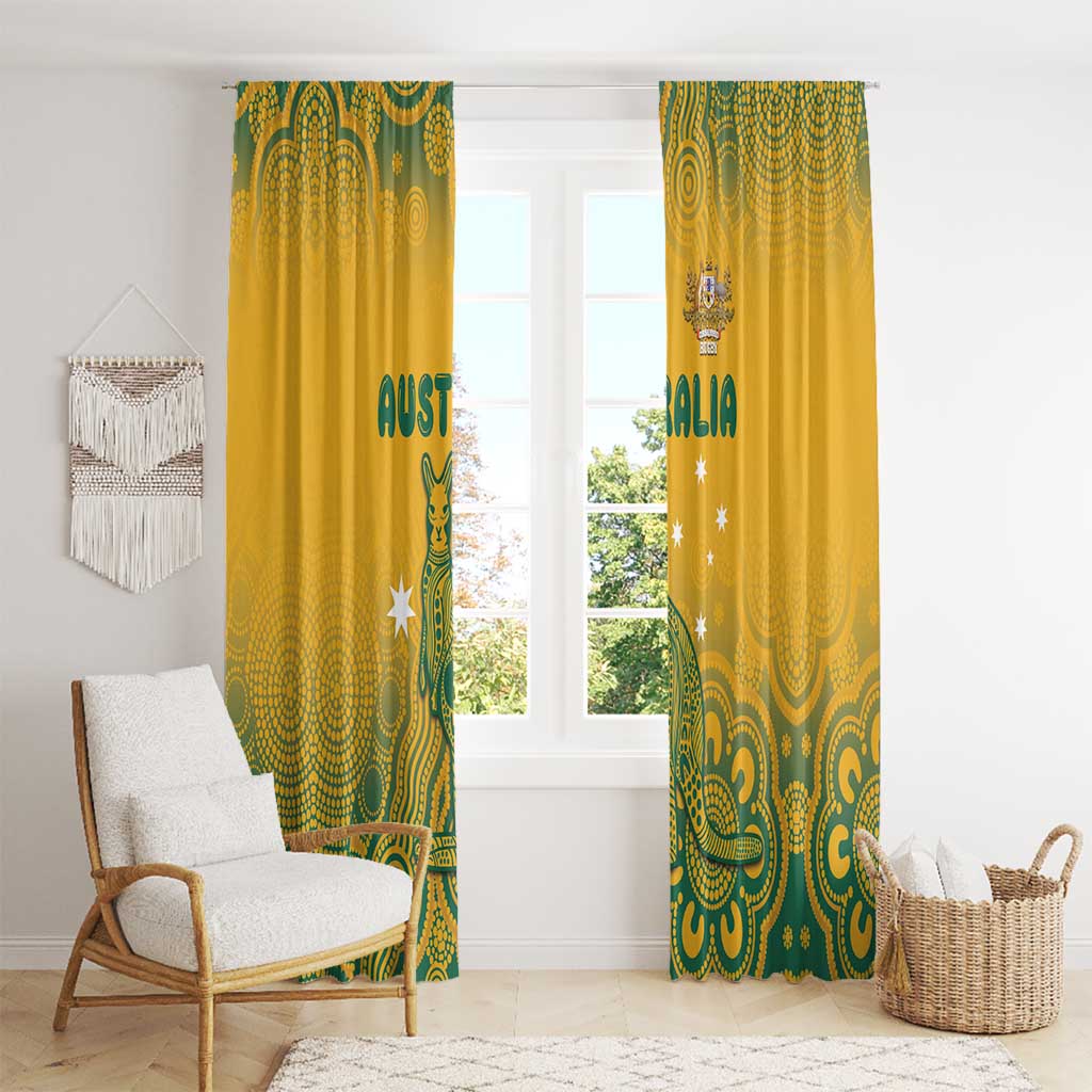 Australia Rugby Window Curtain Wallabies Aboriginal Pattern
