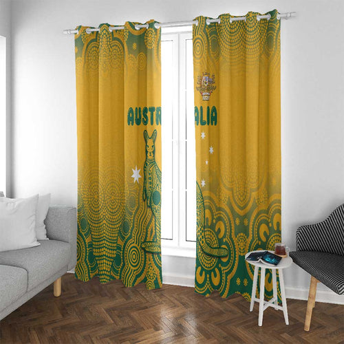 Australia Rugby Window Curtain Wallabies Aboriginal Pattern