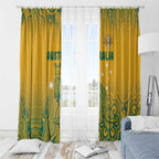 Australia Rugby Window Curtain Wallabies Aboriginal Pattern