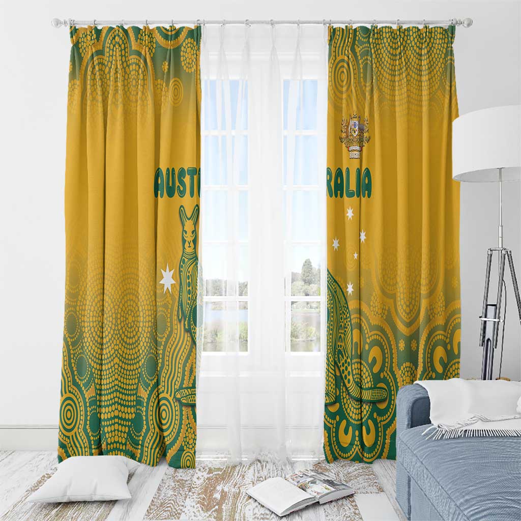 Australia Rugby Window Curtain Wallabies Aboriginal Pattern