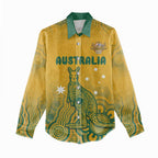 Australia Rugby Women Casual Shirt Wallabies Aboriginal Pattern
