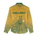 Australia Rugby Women Casual Shirt Wallabies Aboriginal Pattern