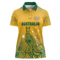 Australia Rugby Women Polo Shirt Wallabies Aboriginal Pattern