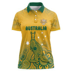Australia Rugby Women Polo Shirt Wallabies Aboriginal Pattern