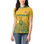 Australia Rugby Women Polo Shirt Wallabies Aboriginal Pattern