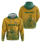 Australia Rugby Zip Hoodie Wallabies Aboriginal Pattern