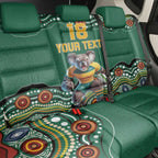 Custom Australia Rugby Back Car Seat Cover Koala Mascot Aboriginal Pattern