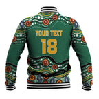 Custom Australia Rugby Baseball Jacket Koala Mascot Aboriginal Pattern