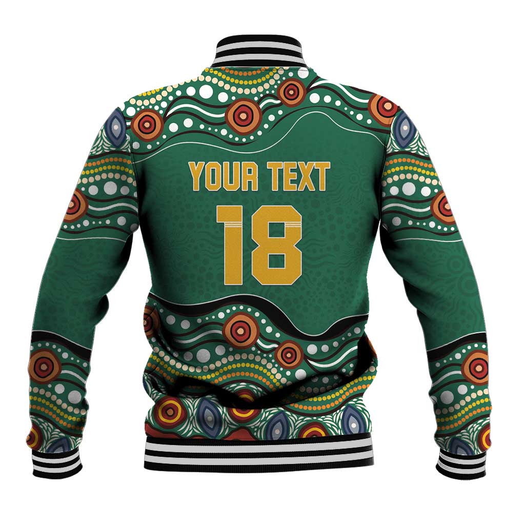 Custom Australia Rugby Baseball Jacket Koala Mascot Aboriginal Pattern