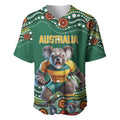 Custom Australia Rugby Baseball Jersey Koala Mascot Aboriginal Pattern