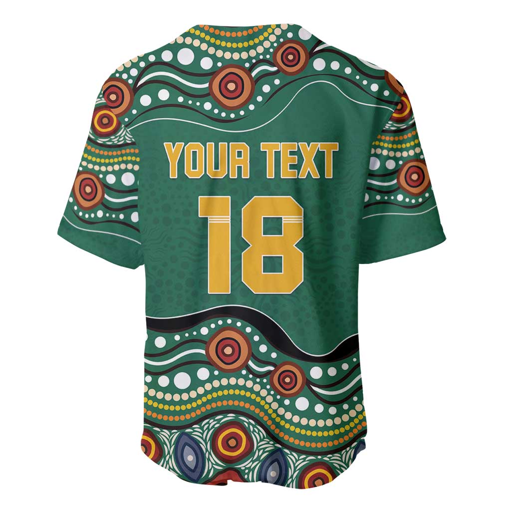 Custom Australia Rugby Baseball Jersey Koala Mascot Aboriginal Pattern